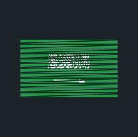 Flaggenpinsel Saudi-Arabiens. Nationalflagge vektor