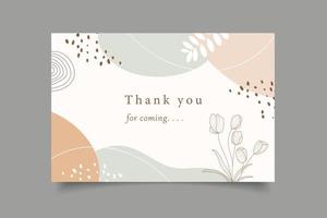 Dankeschön-Karte Hochzeitsvorlage für abstrakte Blumendesign-Kollektion vektor