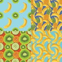frukt och grönsaker sömlös design mönster konst vektor för papper inslagning set
