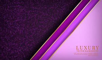 3D-lila Luxus-abstrakte Hintergrundüberlappungsschichten auf dunklem Raum mit goldener Streifeneffektdekoration. grafikdesignelement zukünftiges stilkonzept für flyer, karte, broschürencover oder zielseite vektor