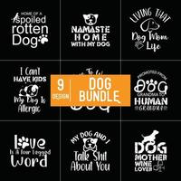 Hund-Typografie-Bundle-Design vektor