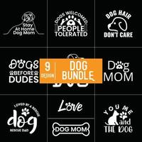 Hund-Typografie-Bundle-Design vektor