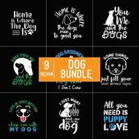 Hund-Typografie-Bundle-Design vektor