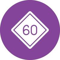 60 hastighetsbegränsning ikon stil vektor