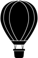 Vektor-Illustration einer schwarzen Silhouette. Silhouette eines Heißluftballons. Lufttransport für Reisen. vektor