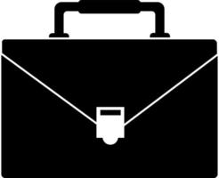 abzeichen business aktentasche, tasche, schwarze silhouette. auf weißem Hintergrund hervorgehoben. vektor