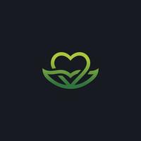 blatt liebe logo vektor symbol linie illustration