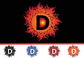 Feuer d-Brief-Logo und Symbol-Design-Vorlage vektor