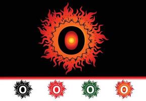 Feuer-o-Brief-Logo und Symbol-Design-Vorlage vektor