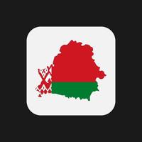 Weißrussland Kartensilhouette mit Flagge auf weißem Hintergrund vektor
