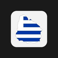 Uruguay-Karte Silhouette mit Flagge auf weißem Hintergrund vektor