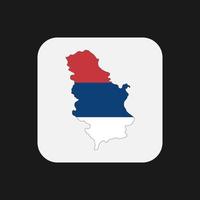 Serbien karta silhuett med flagga på vit bakgrund vektor