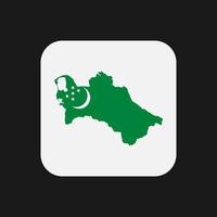 Turkmenistan Kartensilhouette mit Flagge auf weißem Hintergrund vektor