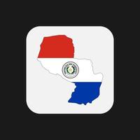 Paraguay-Karte Silhouette mit Flagge auf weißem Hintergrund vektor