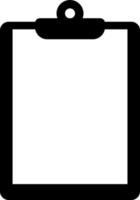 Symbolhalter und Ordner für Dokumente mit einem Blatt Papier, schwarze Silhouette. auf weißem Hintergrund hervorgehoben. vektor