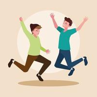 Gruppe junge Männer glücklich springend feiernd vektor