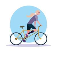 ung kvinna ridning cykel avatar karaktär vektor