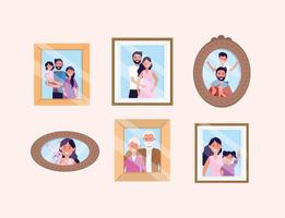Set Frau und Mann mit Tochter und Sohn Bilder vektor