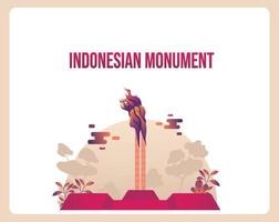 indonesisk monument illustration. bandung lautan api. vektor