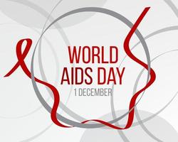 Welt-Aids-Tag-Konzept. Banner-Vorlage mit rotem Bandbewusstsein. Vektor-Illustration. vektor