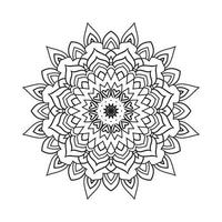 florale Mandala-Linie Kunstvektor. Malvorlagen für Kinder. arabische dekoration mandalamusterillustration. Schwarz-Weiß-Mandala-Ornament-Design. Vintage-Mandala-Mustervektor im arabischen Stil. vektor