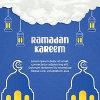 ramadan-tema inlägg i sociala medier och mall för gratulationskort vektor