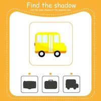 Finden Sie den richtigen Schatten. Bus vektor
