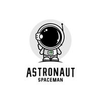 vektorillustration logotyp astronot, logotyp Lucu, vektorplanet vektor