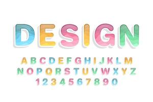 dekorativa färgglada teckensnitt och alfabet vektor