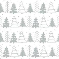 nahtlose Neujahrsvorlage mit stilisierten Weihnachtsbäumen im Wald vektor