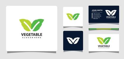 bokstav v blad logotyp design inspiration vektor