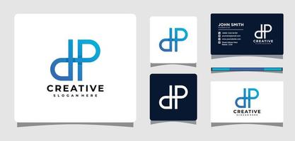 initial bokstaven d och p logotyp mall med visitkort design inspiration vektor