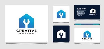 Home-Service-Logo-Vorlage mit Visitenkarten-Design-Inspiration vektor