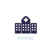 Krankenhaus-Symbol auf weiß vektor