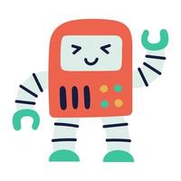 robot. handritad doodle kid grejer ikon. vektor