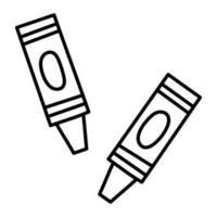 Wachsmalstift. handgezeichnetes Doodle-Kind-Zeug-Symbol. vektor