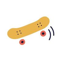 Skateboard. handgezeichnetes Doodle-Kind-Zeug-Symbol. vektor