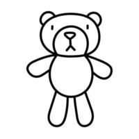 Teddy. handgezeichnetes Doodle-Kind-Zeug-Symbol. vektor