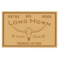 Illustration Vektorgrafik von Vintage-Leder-Patch-Design, Longhorn Texas, Cowboy vektor
