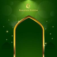 Moscheentür oder -fenster des islamischen Designs für Grußhintergrund Ramadan Kareem und Eid Mubarak-Ereignis vektor