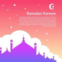 islamischer ramadan-hintergrundvektor, schablonendesign für grußkarte vektor