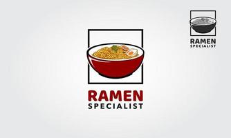 ramen specialist logotyp mall. lämplig för alla livsmedelsindustrier, japansk restaurang, ramen restaurang, matikon, etc. vektor