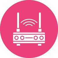 Wi-Fi-Router Glyphe Kreis Hintergrundsymbol vektor