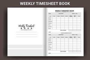 veckotidrapport journal mall. tidrapport loggbok inredning. företagsledning anteckningsbok mall. tidschema journal mall. notebook interiör. kontor anställd tidrapport journal inredning. vektor