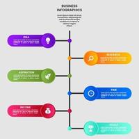 tidslinje business infographic mall vektor med ikoner och 6 alternativ, steg eller processer.