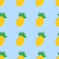 ananas frukt seamless mönster med grön bakgrund. vektor illustration