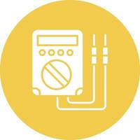 voltmeter glyf cirkel bakgrundsikon vektor