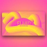 Rosa och gul gradient Fluid banner vektor