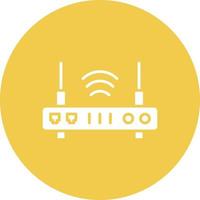 WLAN-Router Glyphe Kreis Hintergrundsymbol vektor