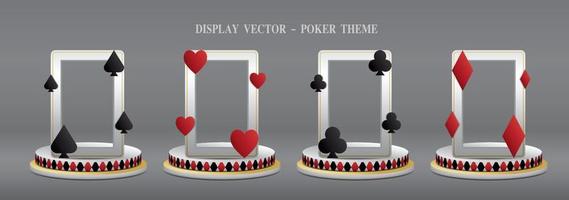 poker tema visa scenen 3d illustration vektor. vektor